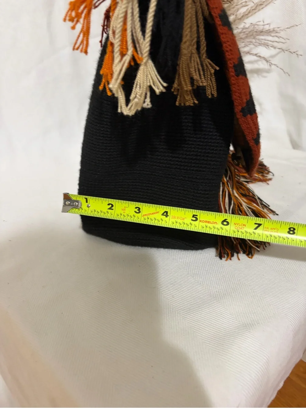 Waitusu Handmade Wayuu Crochet Crossbody Bucket Bag Boho Woven With Lid Tassel